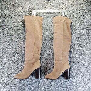 Kelsi Dagger Shoes Womens Size 9.5 Tan Suede Knee High Boots